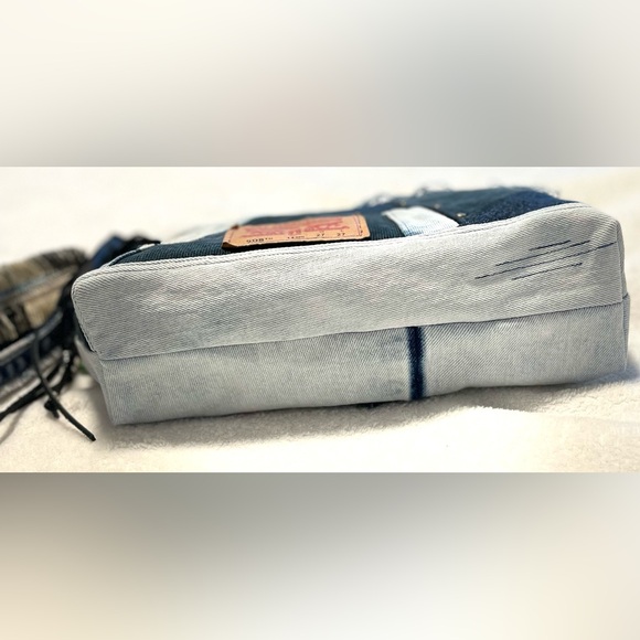 Patchwork Denim Clutch Handbag - from Upcycled denim Jeans - Picture 11 of 14